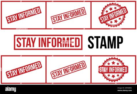 Stay Informed Rubber Stamp Set Vector Stock Vector Image And Art Alamy