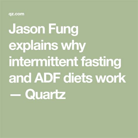 Jason Fung Explains Why Intermittent Fasting And Adf Diets Work