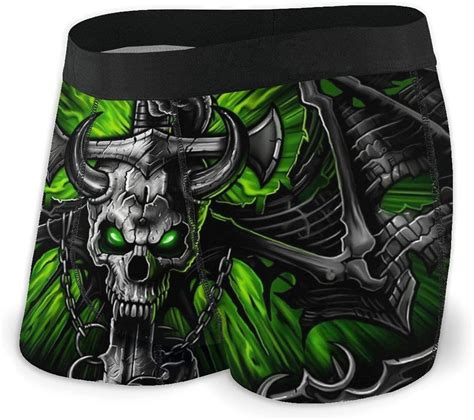 Amazon Com Skull Men S Underwear Boxer Briefs Cotton Sport Shorts