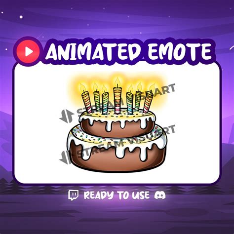 Animated Emote Birthday Cake Twitch Sub Emotes Discord Etsy