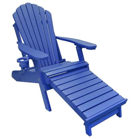 Deluxe Adirondack Chair With Integrated Footrest Royal Blue Walmart