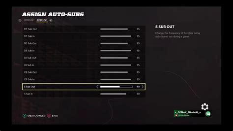 Madden 22 Updated Auto Sub Sliders The Best Setting Threshold For Regs