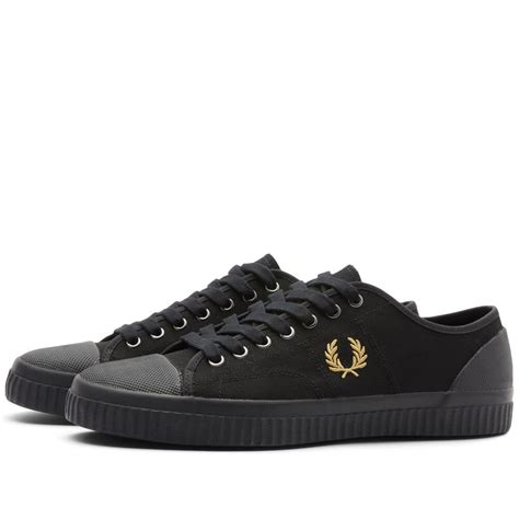 Fred Perry Hughes Low Canvas Sneakers Blackchampagne Editorialist