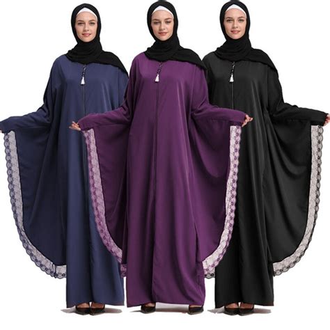 2019 Kaftan Abaya Dubai Arabic Islam Batwing Sleeve Muslim Hijab Long