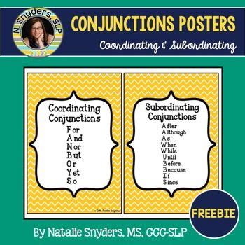 FREE Subordinating and Coordinating Conjunctions Posters - FANBOYS