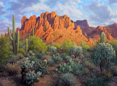 Superstition Cliffs 40 X 54 2017 Desert Painting Desert Art