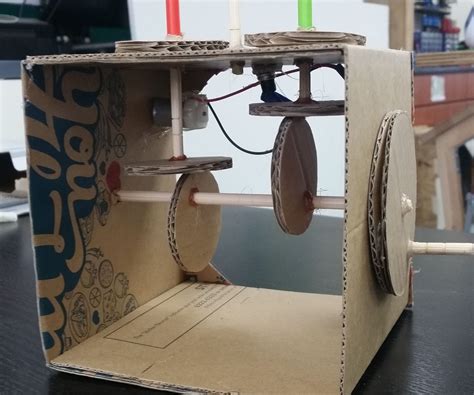 Easy Cardboard Automata Toy With A Motor Simple Machines Simple