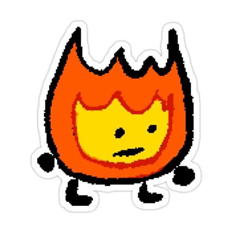Bfdi Firey Sticker For Sale By Msbonnie Stickers Vinyl Decal