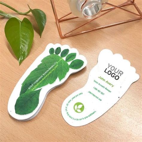 Stand out from the crowd with a unique, plantable business card that will show off your green side. Sustainability Footprint Seed Paper Business Cards | Recycled paper business cards, Seed paper ...