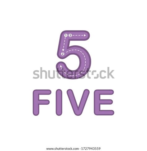 Worksheet Learning Numbers Number 5 Stock Vector Royalty Free