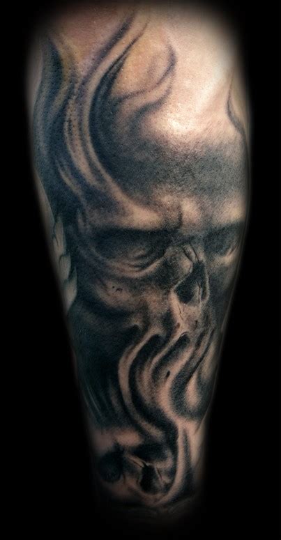 Men and women alike have worn skull tattoos with pride. Smeary Skulls tattoo by Kelly Doty : Tattoos