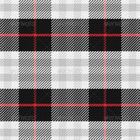Vector Seamless Pattern Scottish Tartan 2 Black White Gray Red More