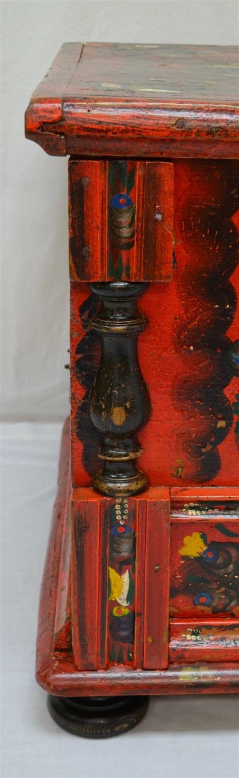 This antique travel chest/steam trunk lock & key are in working order. Hungarian Pine Trunk or Blanket Chest in Original Paint ...
