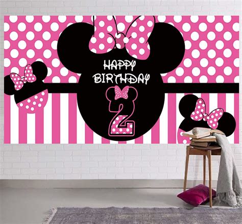 Buy Minnie 2nd Birthday Backdrop Minnie 2nd Birthday Banner Party