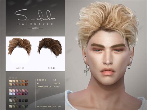 Short Curly Hair For Male By S Club ~ The Sims Resource ~ Sims 4 Hairs