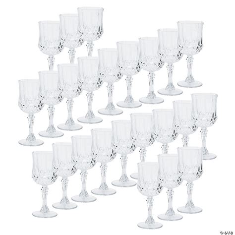 Bulk Clear Patterned Plastic Wine Glasses 48 Ct Oriental Trading
