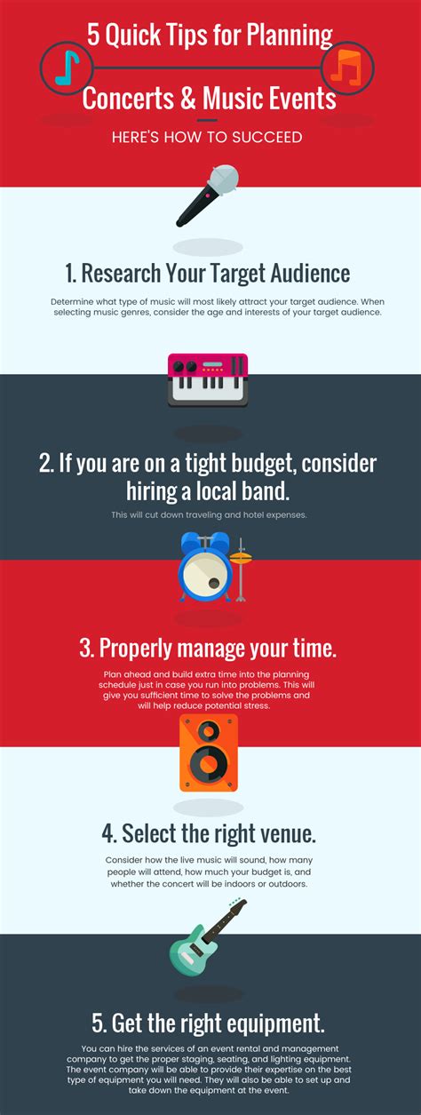 5 Quick Tips For Planning Concerts And Music Events Infographic