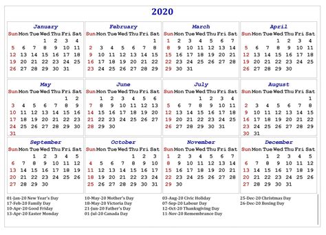 Calendar 2020 Single Page Month Calendar Printable