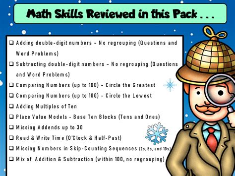 2nd Grade Winter Packet of Mini Math Mysteries - Printable & Digital