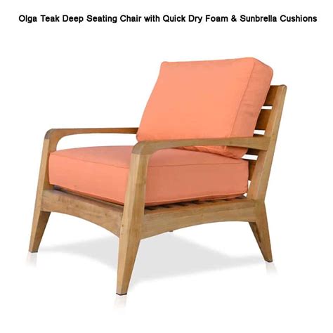 Outdoor sofas, chairs & sectionals on sale. Teak Patio Deep Seating Chair - Olga - Teak Patio ...