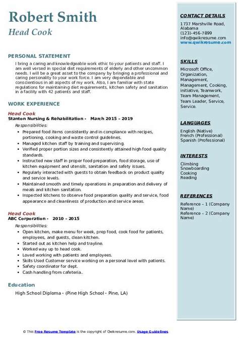 Example Of Resume To Apply Job For Chef Head Chef Resume Samples