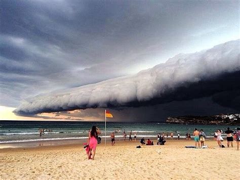 Storm Surge Approaching Bondi Beach Sydney Aus Rpics