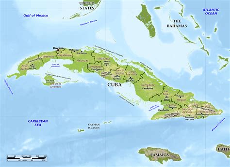 Blue Green Atlas Free Relief Map Of Cuba