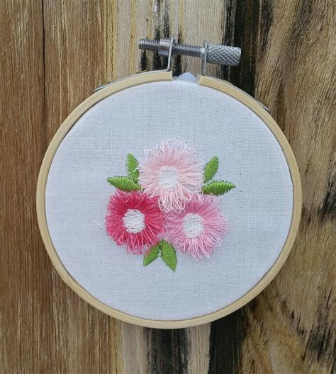 Fringe Flowers Machine Embroidery Design - 3 sizes