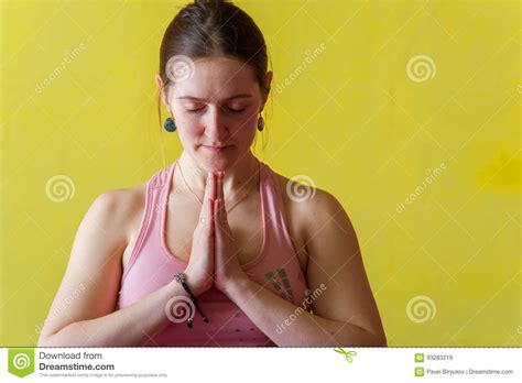 Portrait Of Relaxed Woman After Yoga Session Stock Image Image Of Asana People 93283219