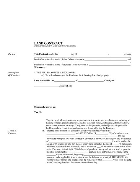 Blank Indiana Land Contract Example Fill Out And Print Pdfs