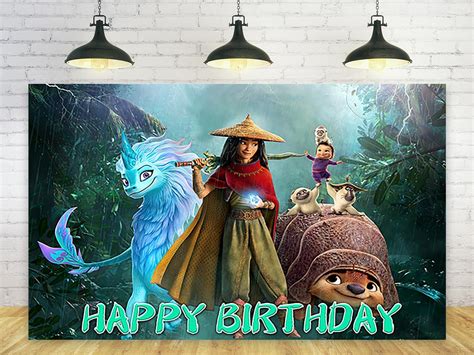 Amazon Com Raya Backdrop For Birthday Party Decorations Raya And The Last Dragon Background