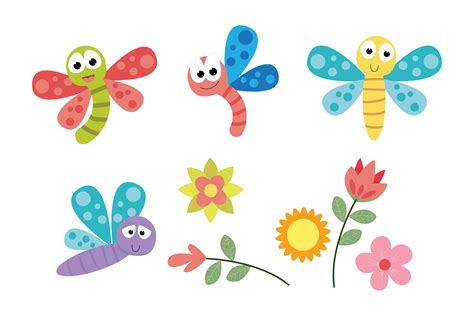 Cute Colorful Dragonfly Cartoon Graphic By Cacingtanahdesign · Creative
