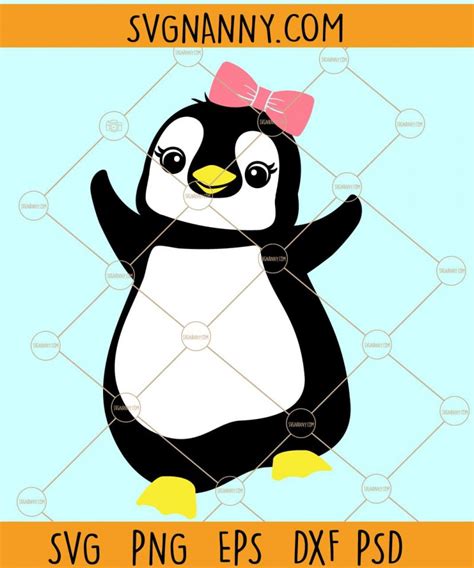 Penguin With Bow SVG Girl Penguin SVG Penguin SVG File Cute Penguin