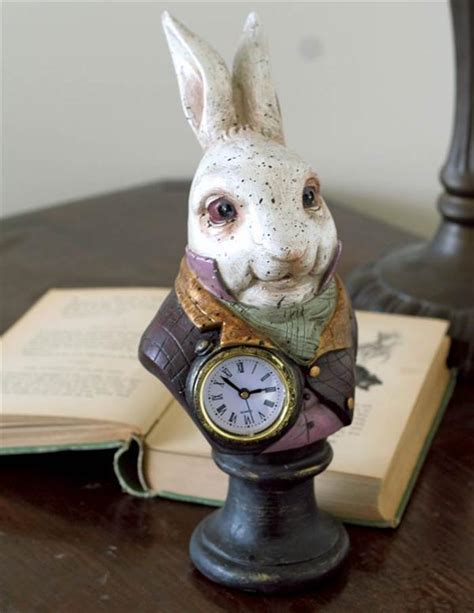 Alices Adventures In Wonderlands White Rabbit Resin Clockspringeaster T Desk Mantel