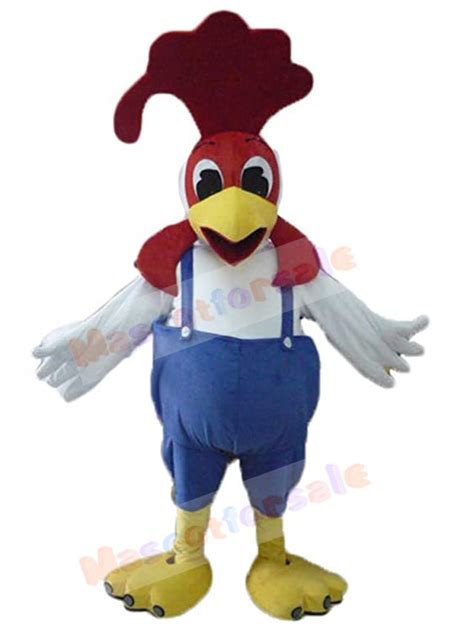 Big Red Crest White Chicken Mascot Costume Animal