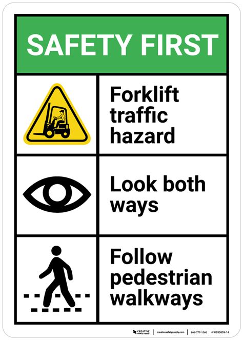 Forklift Traffic Hazard Follow Pedestrian Walkways Si