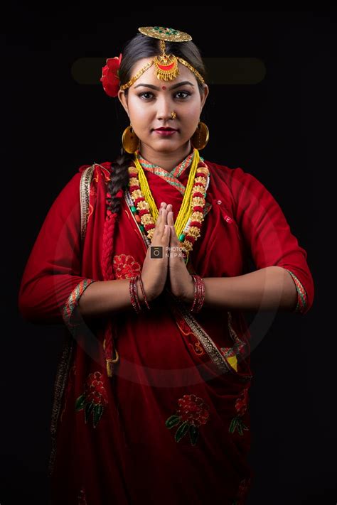 Elegant Nepali Woman In Traditional Magar Attire A Picture Of Namaste