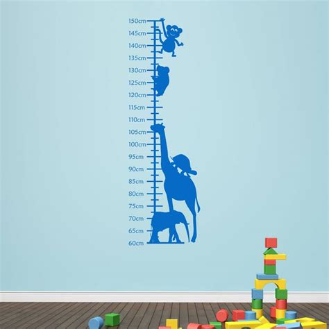 Animals Childrens Height Chart Wall Sticker By Mirrorin