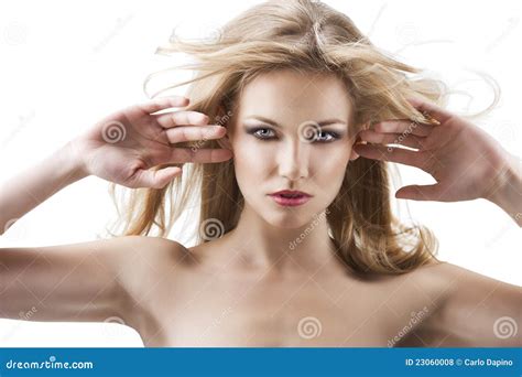 Sensual Pretty Woman With Flying Hair Stock Photo Image Of Gorgeous