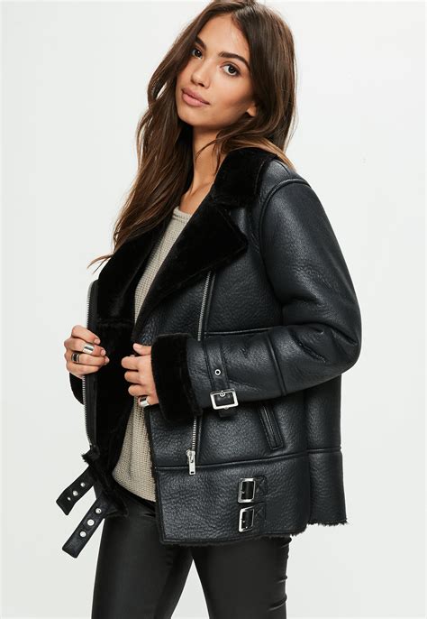 Lyst Missguided Black Aviator Jacket In Black Save 8