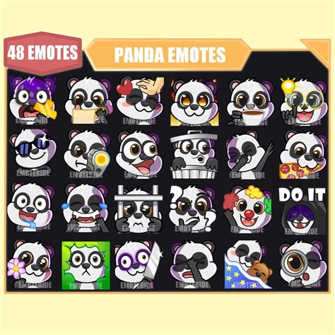 Panda Emote Bundle For Twitch Youtube Emotes Discord Etsy