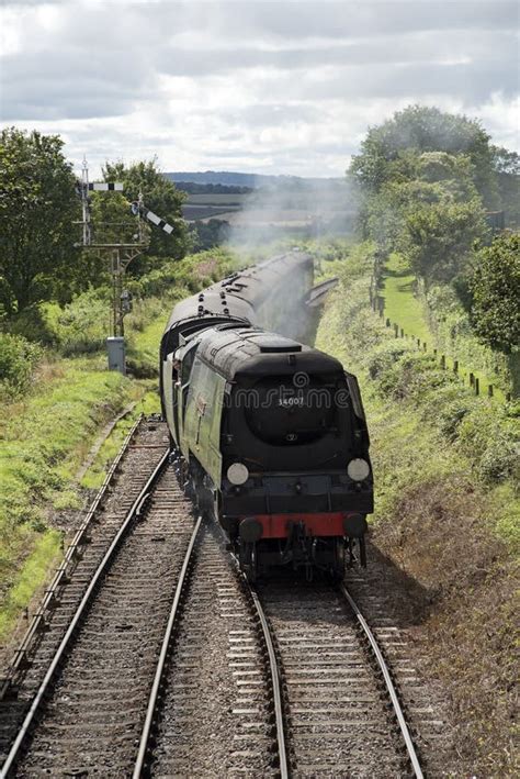 Steam Train Passing Signal English Countryside Editorial Photography