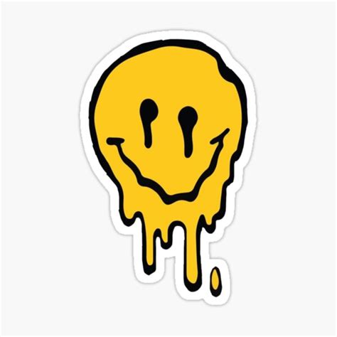 Smiley Melting Face Sticker For Sale By Artiskoolot7 Redbubble