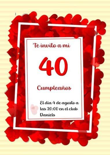 Invitaciones De Cumpleaños De 40 Años Para Mujeres Gratis