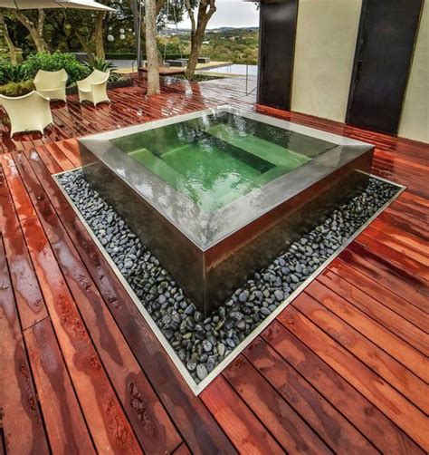 Built In Hot Tub Modern Above Ground Design Luxury Hot Tubs Hot Tub Outdoor Spa Hot Tubs