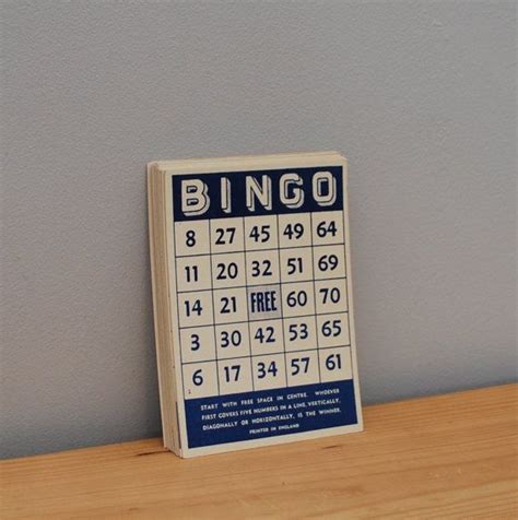 Vintage Blue Bingo Cards Set Of 35 Cards Spears Games Etsy Uk Bingo