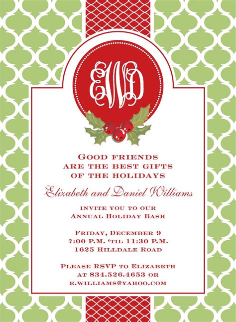 But, you can still throw a great virtual. Preppy Holiday Wasabi Invitation | Holiday party ...