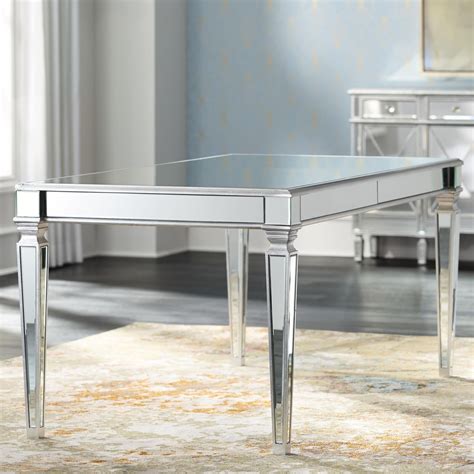 And it's easy to clean. Veronica 71" Wide Silver and Mirror Dining Table is a quality #tables for your #homedecor ideas ...