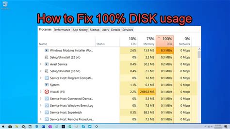 Windows 10 How To Fix 100 Disk Usage Youtube