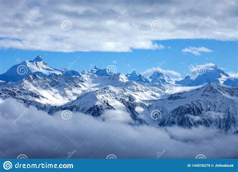 Swiss Alps Scenery Winter Mountains Beautiful Nature